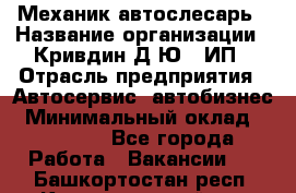 Механик-автослесарь › Название организации ­ Кривдин Д.Ю., ИП › Отрасль предприятия ­ Автосервис, автобизнес › Минимальный оклад ­ 40 000 - Все города Работа » Вакансии   . Башкортостан респ.,Караидельский р-н